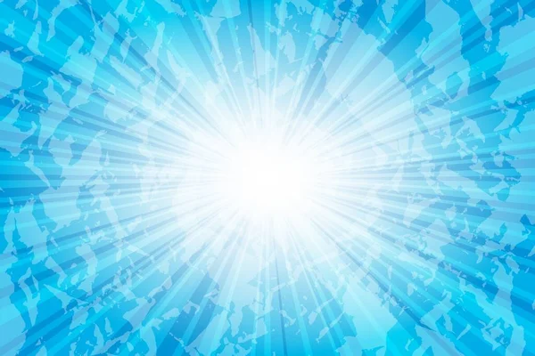 太陽光線による抽象的な青の背景 デザインのための夏のベクターイラスト — ストックベクタ