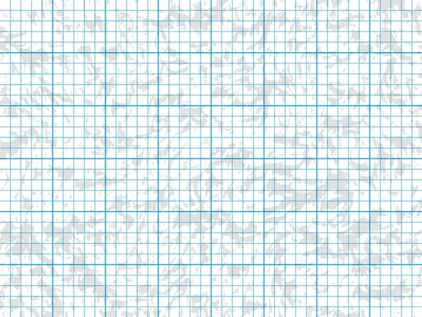 Sidan Smutsigt Papper Med Fyrkantiga Rutnät Bakgrund För Meddelande Illustration — Stock vektor