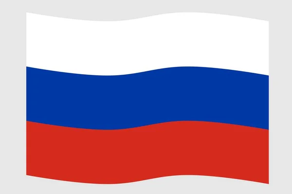 Εθνική Σημαία Της Ρωσικής Ομοσπονδίας Απομονωμένη Απεικόνιση Διανύσματος — Διανυσματικό Αρχείο