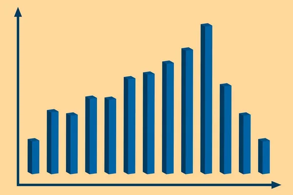 Grafiek Met Afname Rapport Schema Met Recessie Vorderingen Bij Faillissement — Stockvector