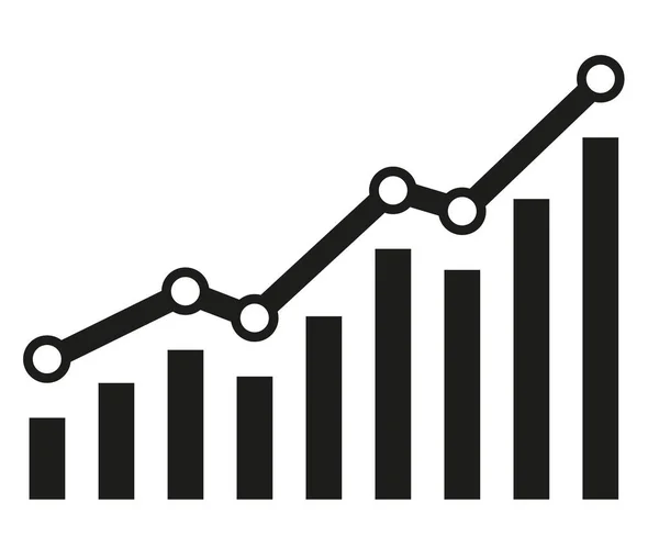 Gráfico Con Informe Aumento Diagrama Con Ascenso Progreso Ilustración Vectorial — Archivo Imágenes Vectoriales