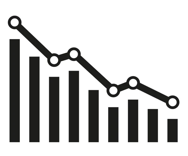Графік Зменшенням Звіту Діаграма Рецесією Прогресом Банкрутства Бізнес Фінанси Векторні — стоковий вектор