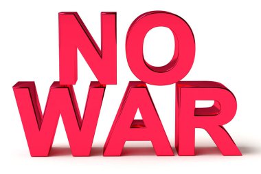 Savaş kelimelerini durdurun. Barış kavramı. Ölüm yok. 3d oluşturma