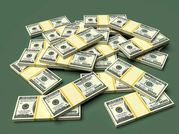 Großes Geld Stapelt Sich Dollars Dollarfinanzierung Konzeptionell Darstellung — Stockfoto