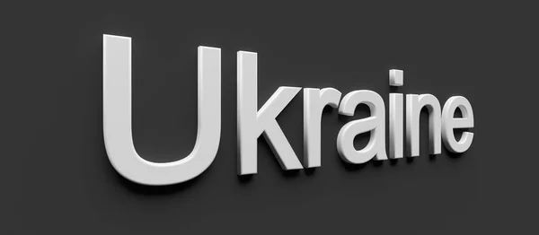 Text Country Ukraine Black White Colors Rendering — стоковое фото