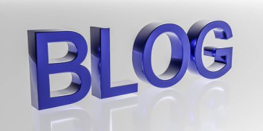 Kelime blogu. Blog konsepti. Web blogcusu için illüstrasyon. 3d oluşturma
