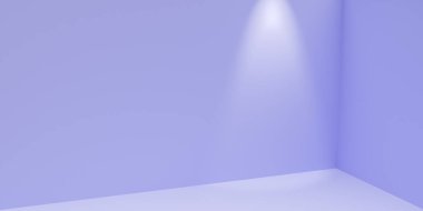 Köşeli arka plan ve mor renkli odalarda duvarlar. 3d oluşturma