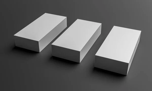 Abstract Design Background Three Boxes Lie Dark Background Rendring —  Fotos de Stock