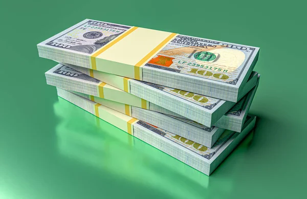 Big Money Stacks Dollars Dollar Finance Conceptual Rendering — Stock Photo, Image