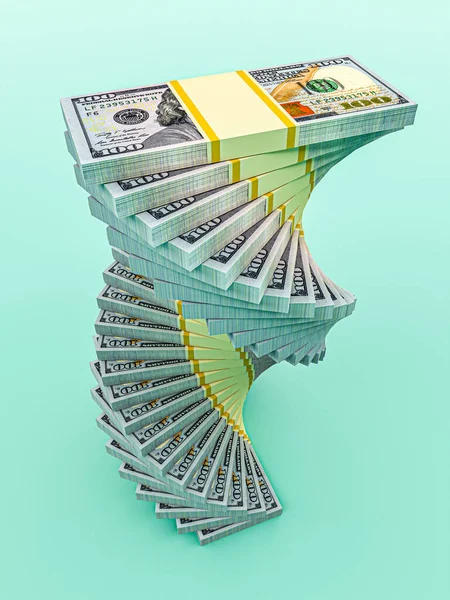 Большие Пачки Денег Долларов Концептуальное Финансирование Доллара Рендеринг — стоковое фото