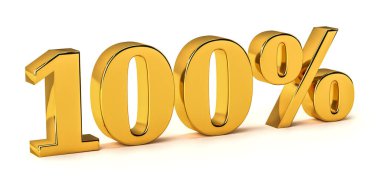 3D altın kelime% 100 indirimli beyaz. 3d oluşturma