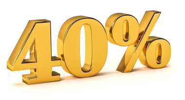 % 3D altın indirimi indirimi indirimli beyaz arka planda indirimli satışa sunuldu. 3d oluşturma