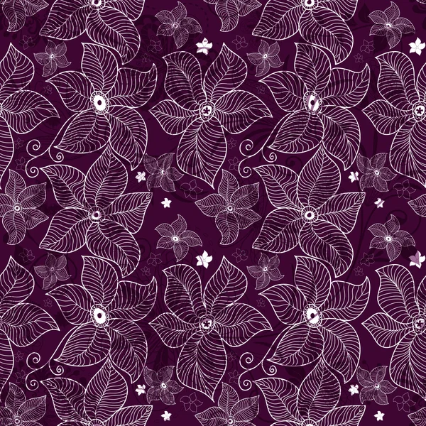 Nahtloses violettes Spitzenmuster — Stockvektor