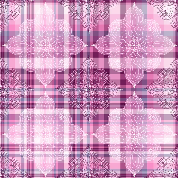 Repetir patrón a cuadros rosa — Archivo Imágenes Vectoriales