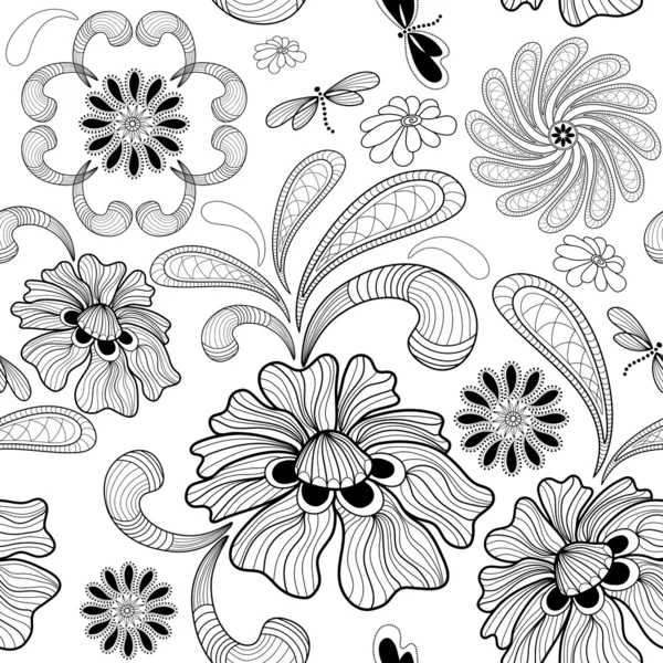 Seamless white floral pattern — Stock Vector