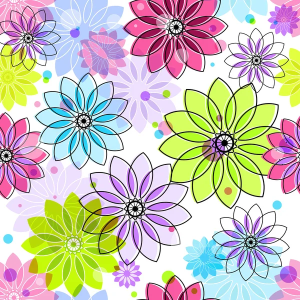 Seamless colorful floral pattern — Stock Vector