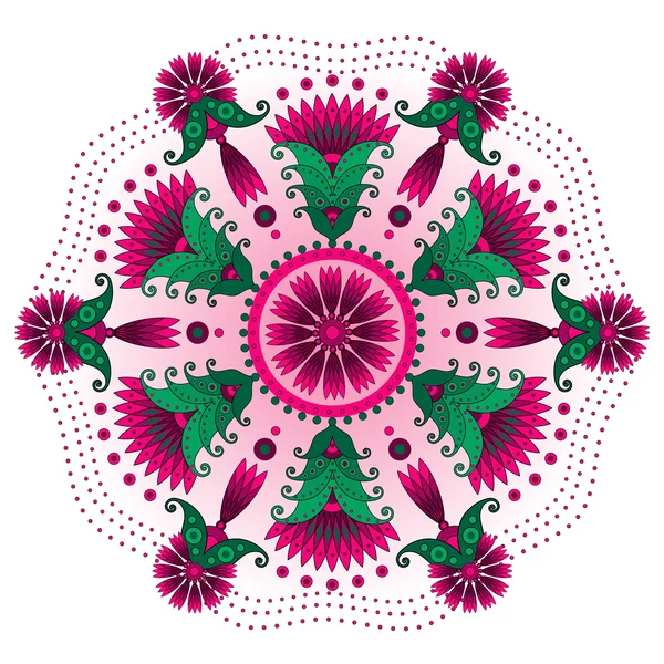 Квіткова вінтажна кругла рамка — стоковий вектор