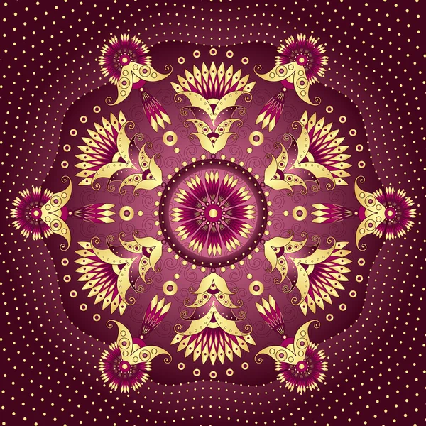 Cadre rond or-violet — Image vectorielle