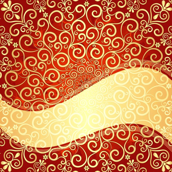 红色金色复古框架 — 图库矢量图片