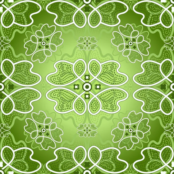 Patrón verde floral — Vector de stock