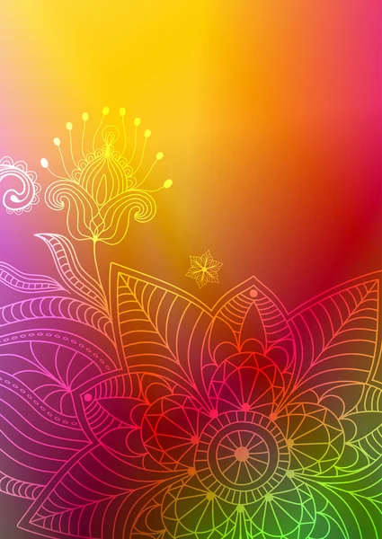 Cadre floral coloré — Image vectorielle