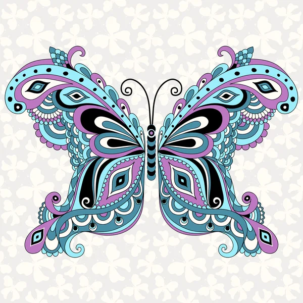 Fantasía decorativa mariposa vintage — Vector de stock