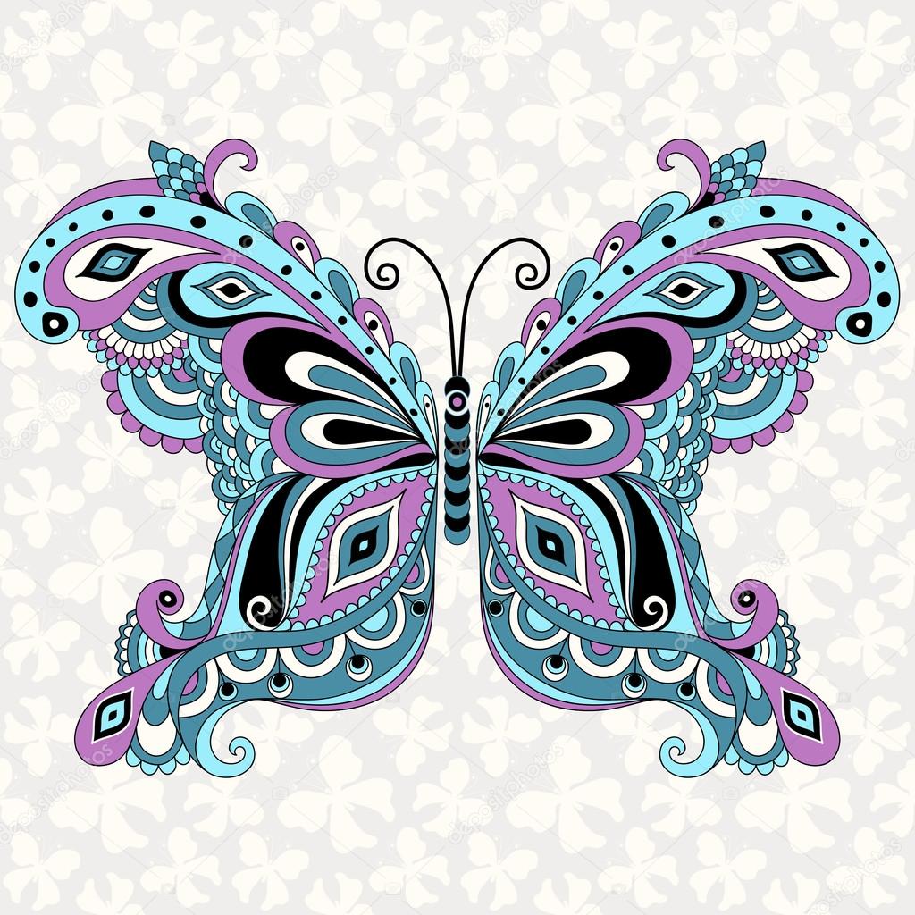 Decorative fantasy vintage butterfly