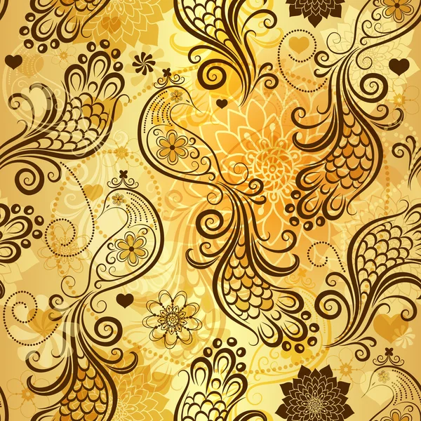 Goldenes Muster wiederholen — Stockvektor
