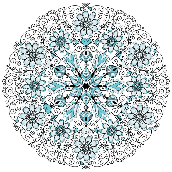 Cadre rond vintage dentelle florale — Image vectorielle