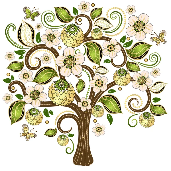 stock vector Spring decorative tree