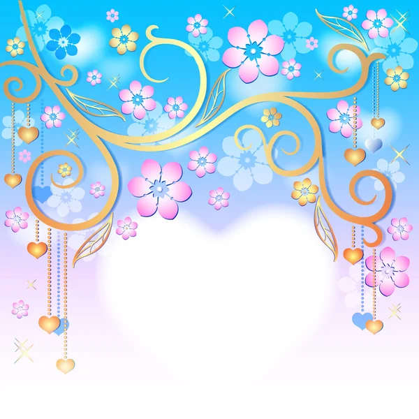 Spring pink easter frame — Stock Vector