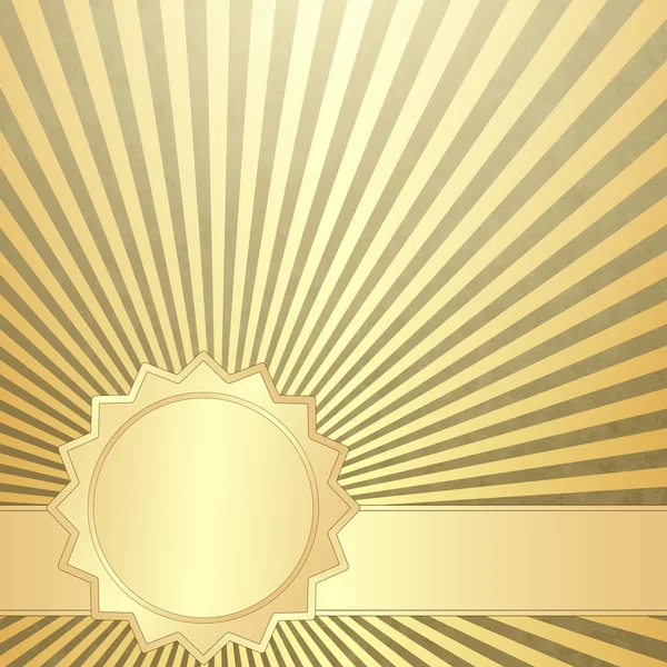 Vieux papier grunge aux rayons dorés — Image vectorielle