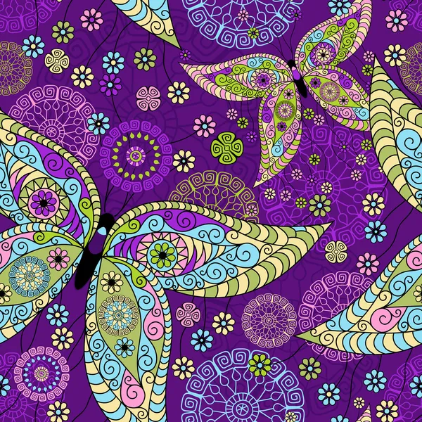 Naadloze voorjaar violet patroon — Stockvector