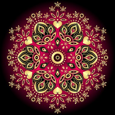 Altın-mor yuvarlak kalıp