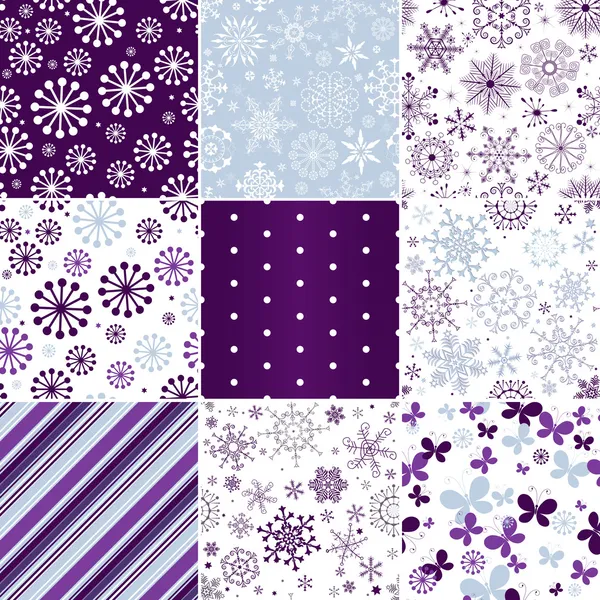 Collection motifs de Noël sans couture — Image vectorielle