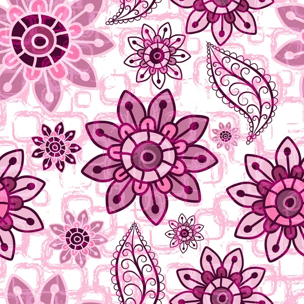 Floral roze grunge naadloze patroon — Stockvector