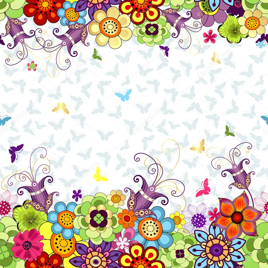 Seamless floral spring pattern