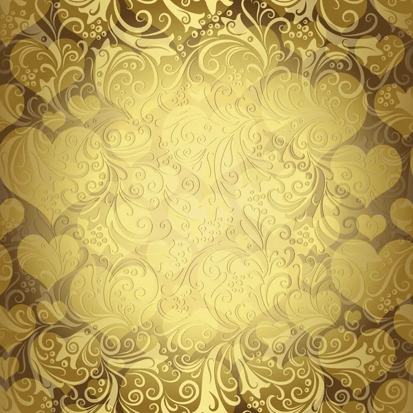 Бесшовный валентинный узор золота — стоковый вектор
