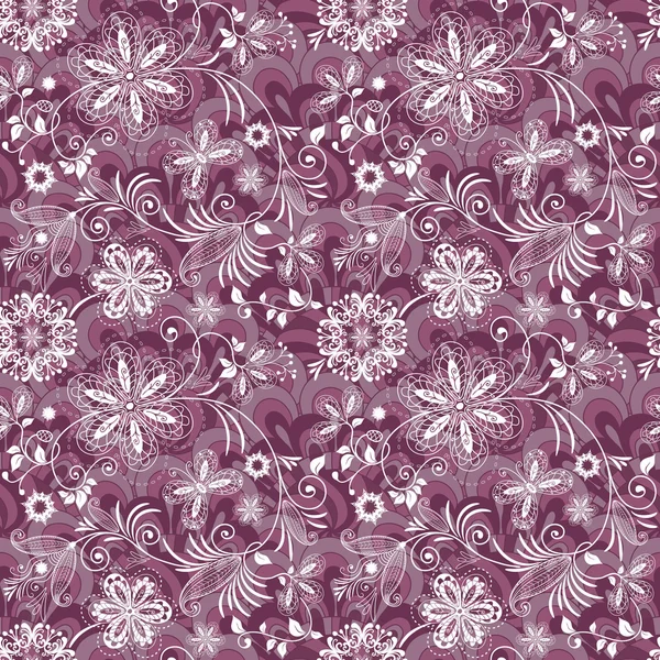 Motif vintage sans couture violet-blanc — Image vectorielle