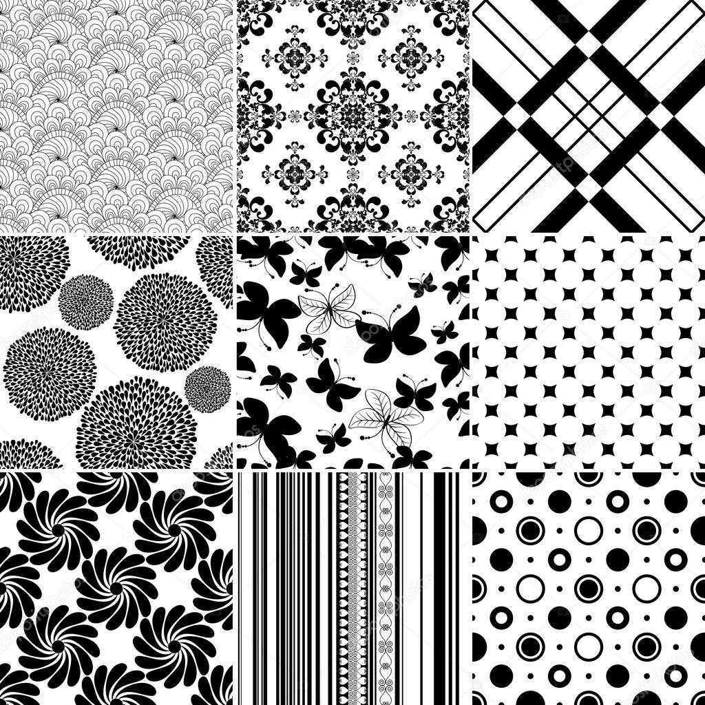 Set seamless vintage pattern