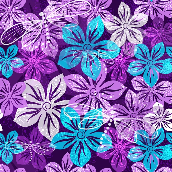 Άνευ ραφής άνοιξη floral μοτίβο ζωντανή — Διανυσματικό Αρχείο
