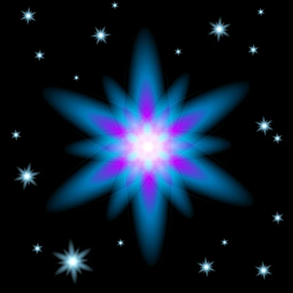 Bright glowing Christmas star — Stock Vector