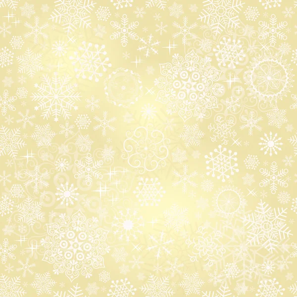 シームレスなゴールドのクリスマスのパターン — ストックベクタ