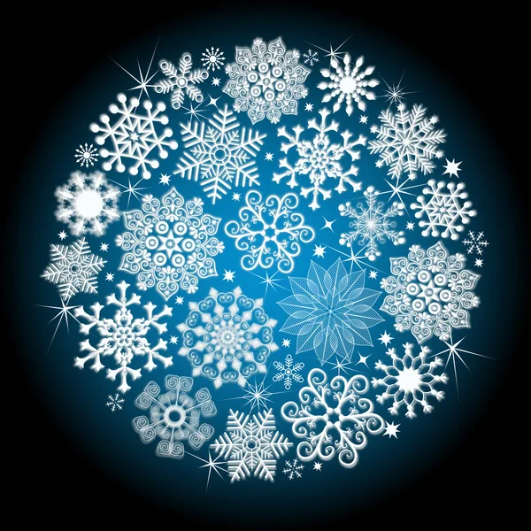 Christmas glowing snow ball — Stock Vector