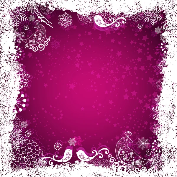 Cadre de Noël violet — Image vectorielle