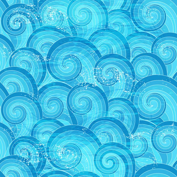 Seamless pattern with blue waves — Stock Vector