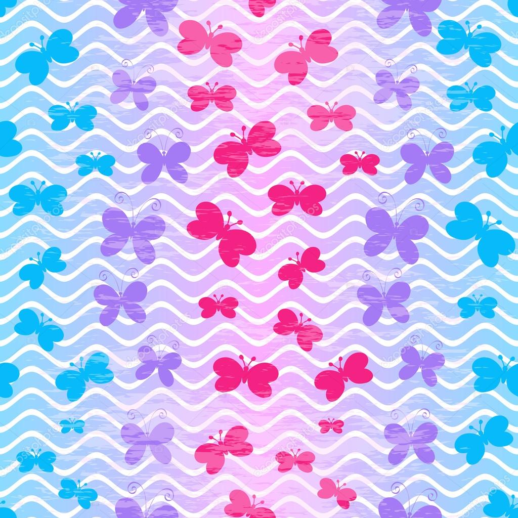 Colorful striped wave seamless pattern