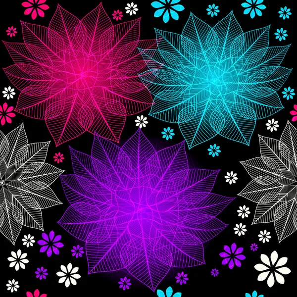 Motif floral foncé sans couture — Image vectorielle