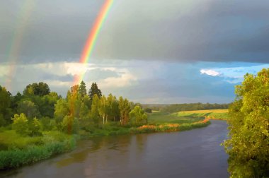 rainbow, yatay akşam yaz