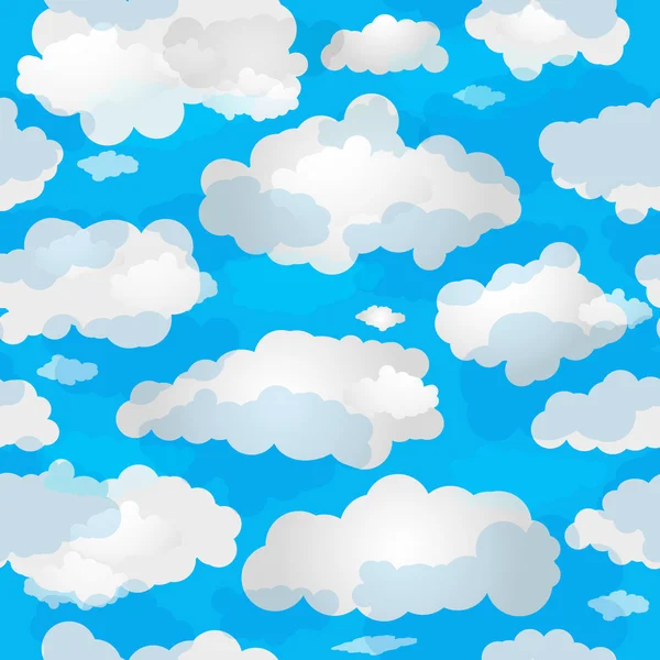 Patrón inconsútil de primavera con nubes — Vector de stock